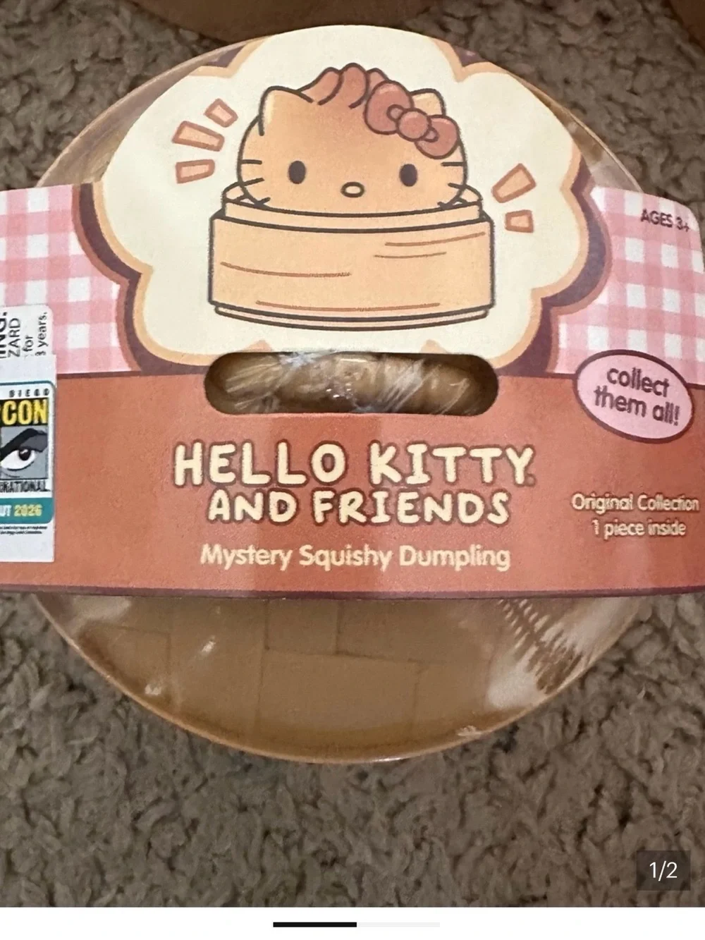 Sanrio Hello Kitty Mystery Squishy Dumpling - Peach, Brown